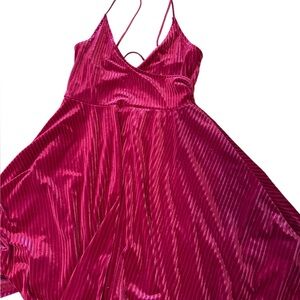 Elegant Pink Velvet Dress